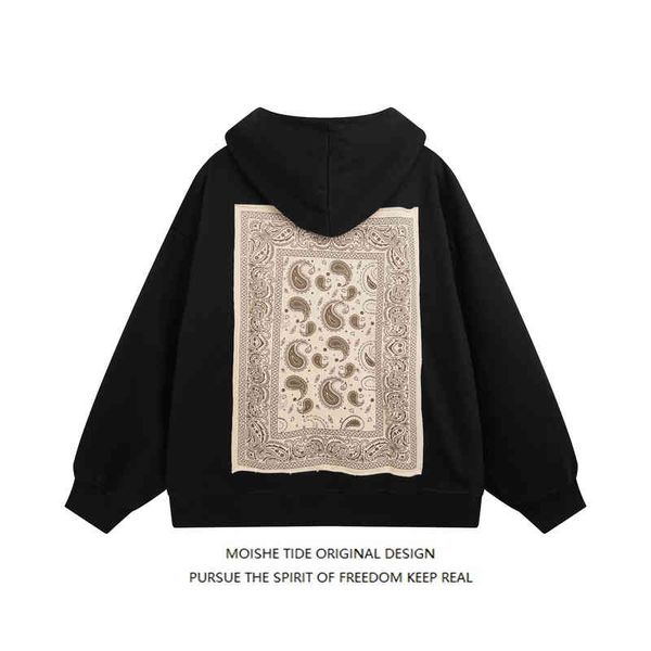 moishe tide retro cashew nut flower patch cloth hoodie men's loose lovers casual cardigan jacket, Black
moishe tide retro cashew nut flower patch cloth hoodie men's loose lovers casual cardigan jacket, Black