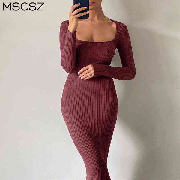 ribbed knitted long dress women square neck long sleeve bodycon midi dress fashion elegant autumn winter dresses t220816, Black;gray
ribbed knitted long dress women square neck long sleeve bodycon midi dress fashion elegant autumn winter dresses t220816, Black;gray