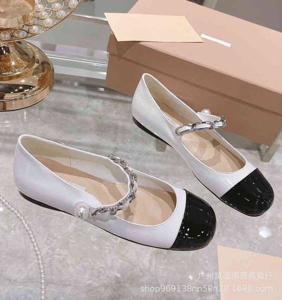 slippers style square head shallow mouth color matching cowhide pearl chain mary jane women's shoes sweet and elegant autumn single, Black
slippers style square head shallow mouth color matching cowhide pearl chain mary jane women's shoes sweet and elegant autumn single, Black