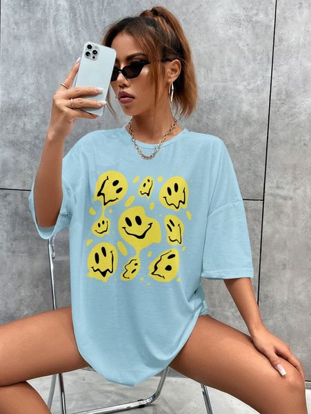 cartoon graphic oversized tee b62s#, White