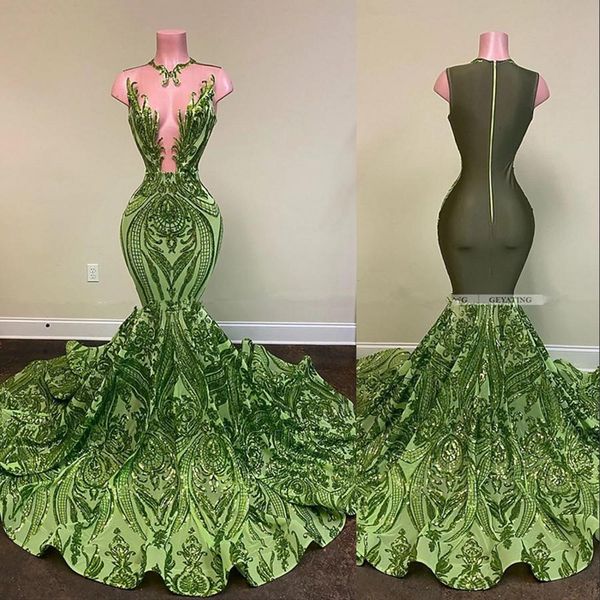 2021 sparkly sequins olive green mermaid prom dresses black girls jewel neck illusion long graduation dress plus size formal sequined evenin
2021 sparkly sequins olive green mermaid prom dresses black girls jewel neck illusion long graduation dress plus size formal sequined evenin