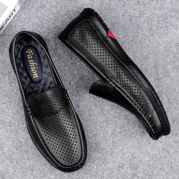 men casual shoes luxury brand genuine leather mens loafers moccasins hollow out breathable slip on driving shoes retro handmade, Black
men casual shoes luxury brand genuine leather mens loafers moccasins hollow out breathable slip on driving shoes retro handmade, Black