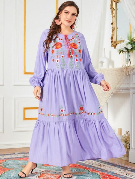 plus floral embroidery tassel tie neck lantern sleeve ruffle hem maxi dress x5yw#, Black
plus floral embroidery tassel tie neck lantern sleeve ruffle hem maxi dress x5yw#, Black