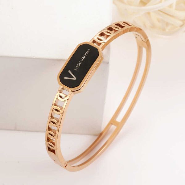 net red v-shaped hollow out furnace rose gold titanium steel bracelet male and female student stainless, Black
net red v-shaped hollow out furnace rose gold titanium steel bracelet male and female student stainless, Black