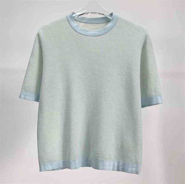 women's t-shirt ic xiaohejia 22 spring and summer 16 needle honeycomb double-sided patterned knitting short sleeve hollow round neck t-, White
women's t-shirt ic xiaohejia 22 spring and summer 16 needle honeycomb double-sided patterned knitting short sleeve hollow round neck t-, White