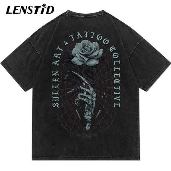 lenstid summer men washed short sleeve tshirts hip hop rose skull hand print tshirt streetwear harajuku gothic rock cotton tees 220610, White;black
lenstid summer men washed short sleeve tshirts hip hop rose skull hand print tshirt streetwear harajuku gothic rock cotton tees 220610, White;black