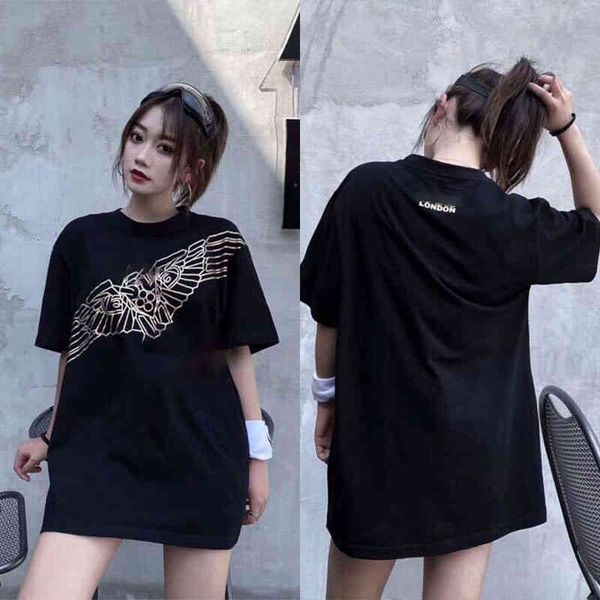 summer eagle short-sleeved t-shirt men and women bronzing wings large size cotton sweatshirt fashion brand b22oy loose couple casual shirt, White;black
summer eagle short-sleeved t-shirt men and women bronzing wings large size cotton sweatshirt fashion brand b22oy loose couple casual shirt, White;black