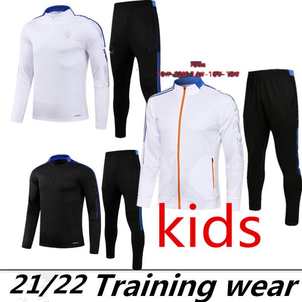 21 22 kids tracksuit soccer training suit survetement 2021 2022 hazard alaba benzema mbappe camiseta de futbol chandal football jogging spor, Black;yellow
21 22 kids tracksuit soccer training suit survetement 2021 2022 hazard alaba benzema mbappe camiseta de futbol chandal football jogging spor, Black;yellow
