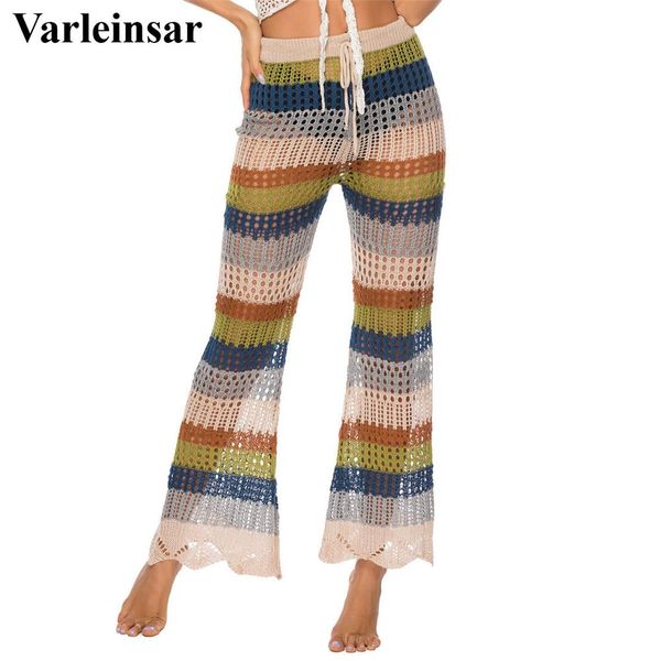 women summer beach knitted hollow out pants see through crochet stright pant hollow out fishnet wide leg trousers v2652, White;black
women summer beach knitted hollow out pants see through crochet stright pant hollow out fishnet wide leg trousers v2652, White;black