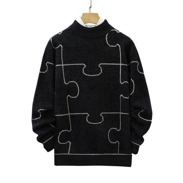 men's sweaters winter thick knitted sweater pullover warm brushed fashion casual, White;black
men's sweaters winter thick knitted sweater pullover warm brushed fashion casual, White;black