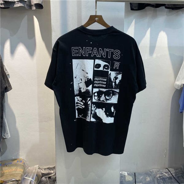 men's t-shirts ins street trend erd vintage high street trend alphabet printed cotton short sleeve t-shirt men and women, White;black 
men's t-shirts ins street trend erd vintage high street trend alphabet printed cotton short sleeve t-shirt men and women, White;black