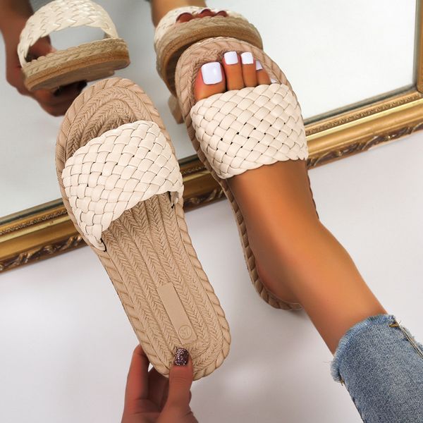 flats slippers weave sandals 2022 summer new classic flip flops open toe slingback women shoes dress mules shoes casual slides, Black
flats slippers weave sandals 2022 summer new classic flip flops open toe slingback women shoes dress mules shoes casual slides, Black