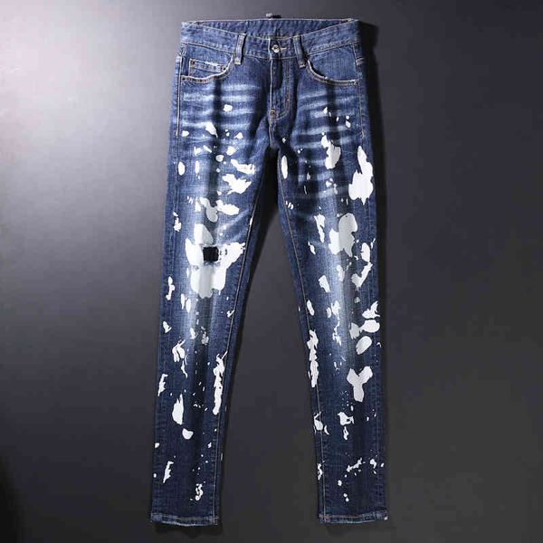 men's jeans autumn and winter jeans men's fashion hole patch high-end ink splashing street graffiti slim fit pants bullet 2nix, Blue
men's jeans autumn and winter jeans men's fashion hole patch high-end ink splashing street graffiti slim fit pants bullet 2nix, Blue