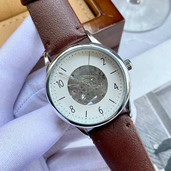 fashion brand watch mens womens automatic hollow out mechanical watches business leisure watch size 42mm, Slivery;brown
fashion brand watch mens womens automatic hollow out mechanical watches business leisure watch size 42mm, Slivery;brown