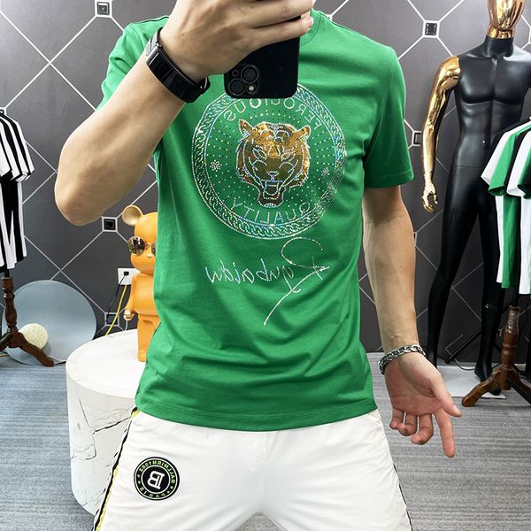fashion brand men's t-shirt tiger head sequins light luxury mercerized cotton large male short sleeve tees summer man clothing m-5xl, White;black
fashion brand men's t-shirt tiger head sequins light luxury mercerized cotton large male short sleeve tees summer man clothing m-5xl, White;black