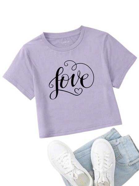 heart & letter graphic tee 91ze#, White