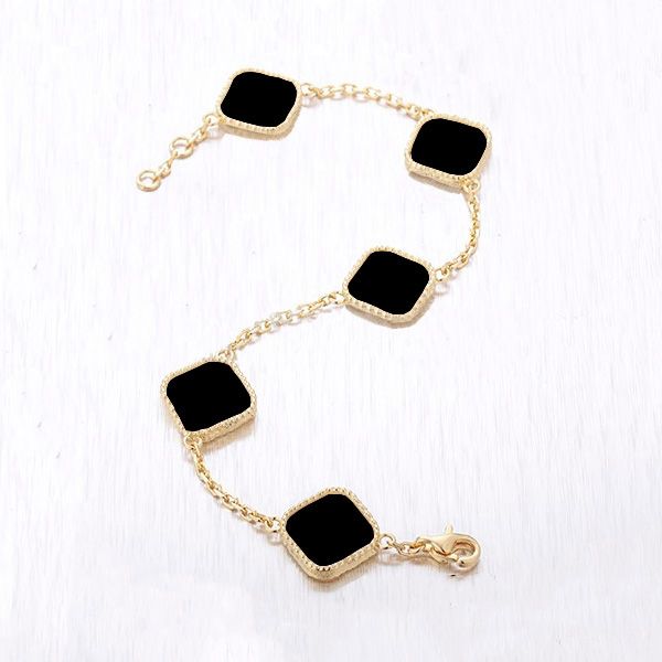 fashion classic charm bracelets bangle chain 18k gold agate shell mother-of-pearl for women girl wedding mother' day jewelry, Black
fashion classic charm bracelets bangle chain 18k gold agate shell mother-of-pearl for women girl wedding mother' day jewelry, Black