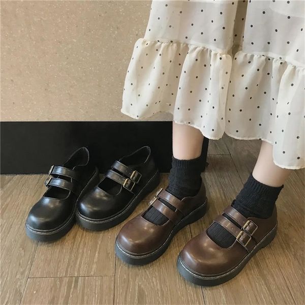 sepatu coklat retro wanita tali gesper lucu gotik baru datar kulit oxford platform modis lolita mary janes 220614, Black
sepatu coklat retro wanita tali gesper lucu gotik baru datar kulit oxford platform modis lolita mary janes 220614, Black