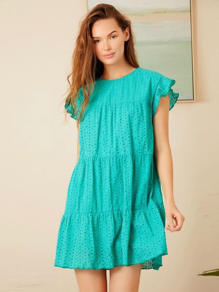 ruffle armhole schiffy smock dress r6rz#, Black;gray
ruffle armhole schiffy smock dress r6rz#, Black;gray