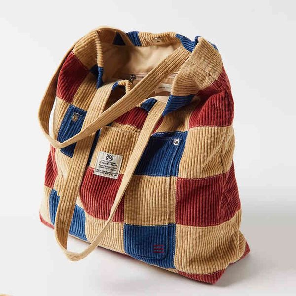 winter corduroy plaid tote for women striped letter patchwork female handbags weekend large capacity candy ladies shoulder bags 220512
winter corduroy plaid tote for women striped letter patchwork female handbags weekend large capacity candy ladies shoulder bags 220512