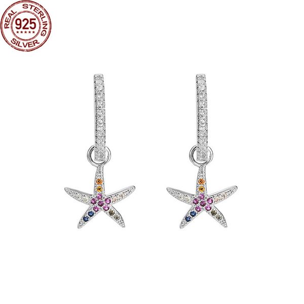 new micro inlaid color zircon charm earrings s925 sterling silver summer refreshing starfish women's jewelry women custom, Golden
new micro inlaid color zircon charm earrings s925 sterling silver summer refreshing starfish women's jewelry women custom, Golden