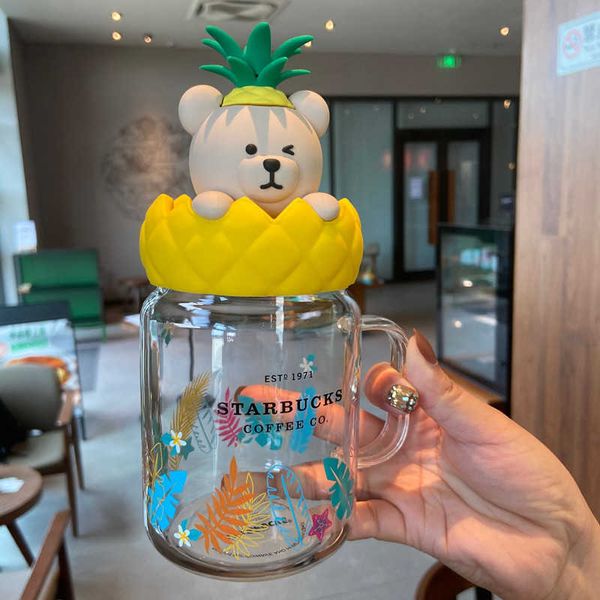 starbucks cup colorful jungle mason lovely pineapple bear glass dust-proof cup cover water cup with handle
starbucks cup colorful jungle mason lovely pineapple bear glass dust-proof cup cover water cup with handle