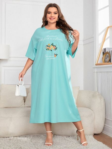 plus floral & slogan graphic pearl beaded drop shoulder tee dress y1wk#, Black
plus floral & slogan graphic pearl beaded drop shoulder tee dress y1wk#, Black