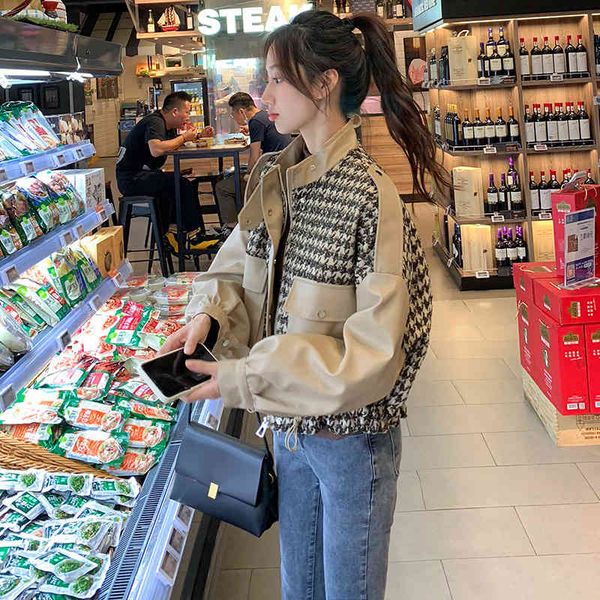 women's jackets khaki small fragrance coat women's 2022 spring korean thousand bird grid short leather jacket baseball jacket tren, Black;brown
women's jackets khaki small fragrance coat women's 2022 spring korean thousand bird grid short leather jacket baseball jacket tren, Black;brown