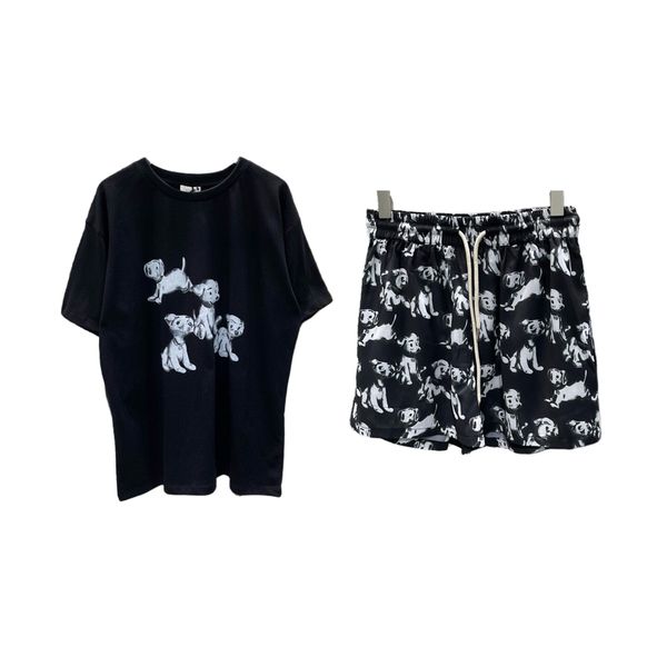 luxury designer women's t-shirt classic letter black puppy print cotton short-sleeve and casual shorts pants, high quality, White
luxury designer women's t-shirt classic letter black puppy print cotton short-sleeve and casual shorts pants, high quality, White