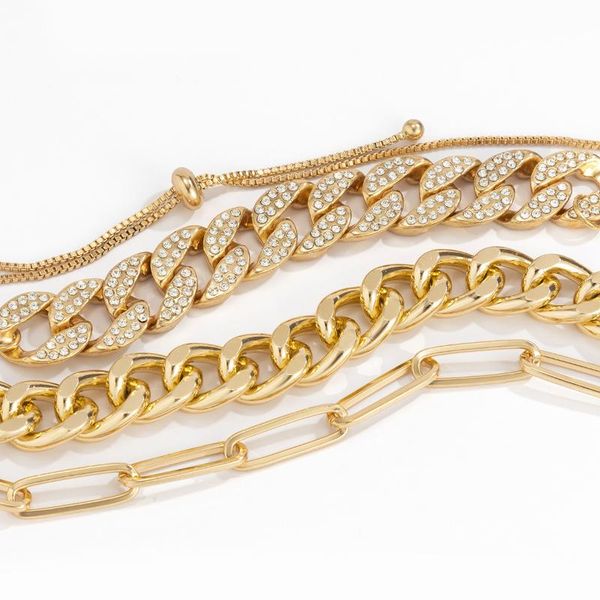 link chain luxury shiny crystal bracelet women's retro personality creative hollow gold metal premium sense bracelets girls, Black
link chain luxury shiny crystal bracelet women's retro personality creative hollow gold metal premium sense bracelets girls, Black