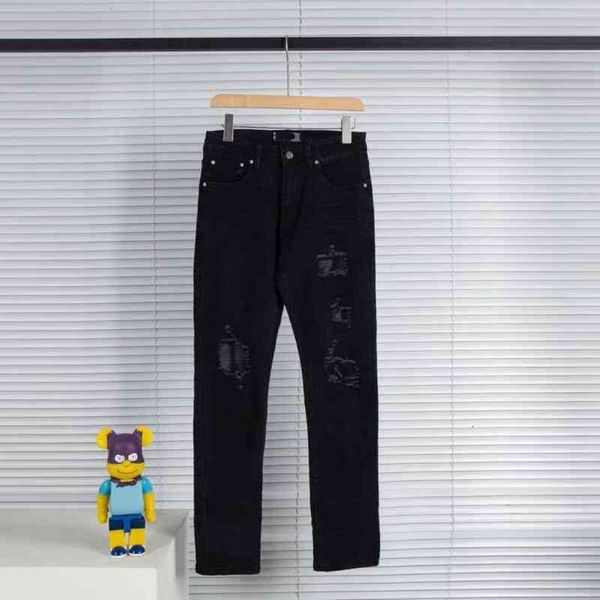 men's jeans the correct version of high street hip-hop fashion brand heavy industry black patchwork washed holes slim fit elastic jeans, Blue
men's jeans the correct version of high street hip-hop fashion brand heavy industry black patchwork washed holes slim fit elastic jeans, Blue