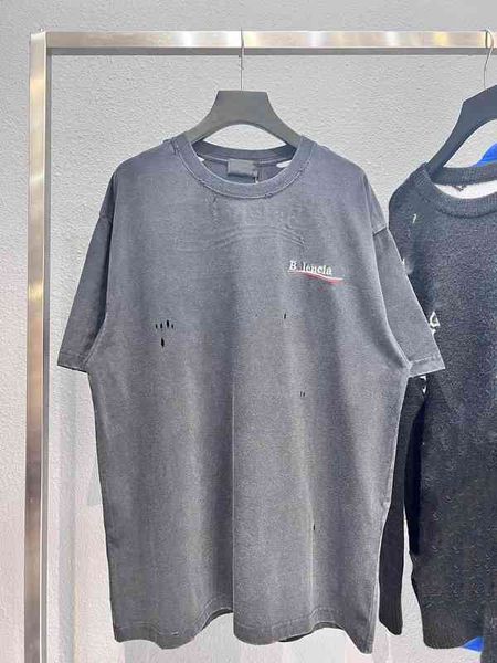women's t-shirt b house ceiling version coke waves broken holes made old short sleeved cocoa, White
women's t-shirt b house ceiling version coke waves broken holes made old short sleeved cocoa, White