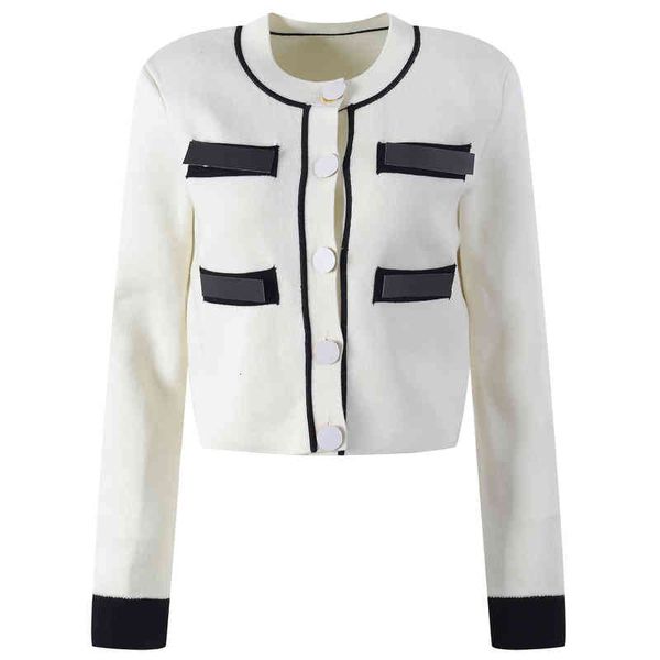 women's knits tees letter embroidery contrast color long sleeved knitted jacket autumn winter korean single breasted cardigan short kt6, White
women's knits tees letter embroidery contrast color long sleeved knitted jacket autumn winter korean single breasted cardigan short kt6, White
