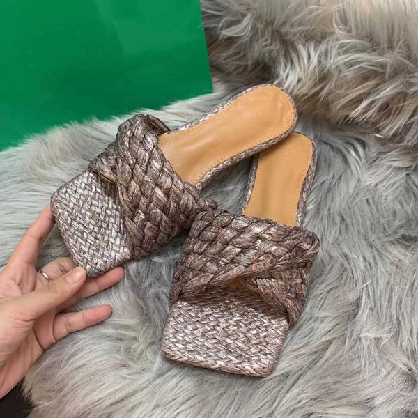 designer women flat square toe gold thread hand woven sandals leather mesh upper slippers with box, Black
designer women flat square toe gold thread hand woven sandals leather mesh upper slippers with box, Black