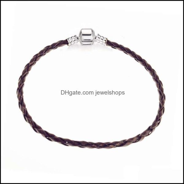 charm bracelets jewelry fashion soild color weaved leather bracelet chain with s925 sterling sier plated clasp fit b dh4ru, Golden;silver
charm bracelets jewelry fashion soild color weaved leather bracelet chain with s925 sterling sier plated clasp fit b dh4ru, Golden;silver