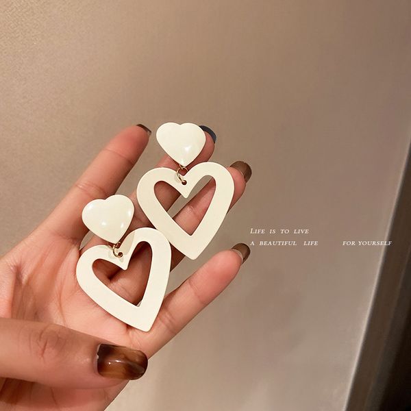 925 silver needle korean exaggerated design cold style heart trendy temperamental minority earrings eardrops womens new, Golden
925 silver needle korean exaggerated design cold style heart trendy temperamental minority earrings eardrops womens new, Golden
