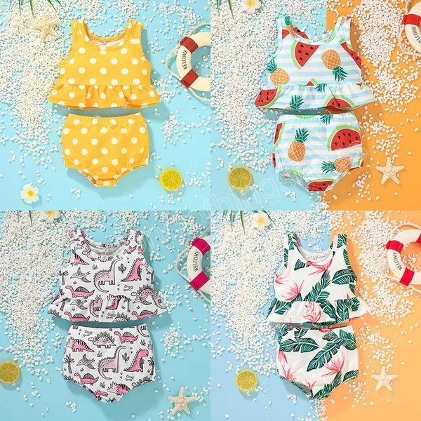 two-pieces baby girls bikini swimsuit suit children's clothing summer beach short pants sleeve 2pcs set fruit dinosaur dot leaf printed, Blue
two-pieces baby girls bikini swimsuit suit children's clothing summer beach short pants sleeve 2pcs set fruit dinosaur dot leaf printed, Blue