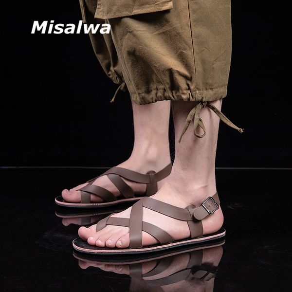 misalwa rome leather mens sandals casual summer men shoes flats sandalias, Black
misalwa rome leather mens sandals casual summer men shoes flats sandalias, Black