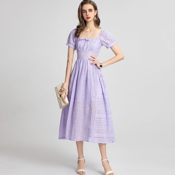 women's runway dresses suare neckline short sleeves hollow out elegant fashion mid party prom gown, Black
women's runway dresses suare neckline short sleeves hollow out elegant fashion mid party prom gown, Black