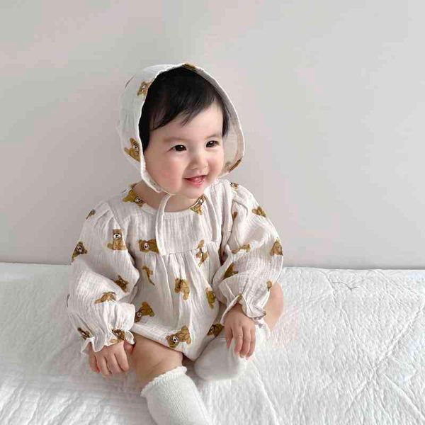 2022 spring and autumn clothing newborn baby girl baby bear long sleeve printed round neck triangle romper outfit clothes aa220323, Blue
2022 spring and autumn clothing newborn baby girl baby bear long sleeve printed round neck triangle romper outfit clothes aa220323, Blue