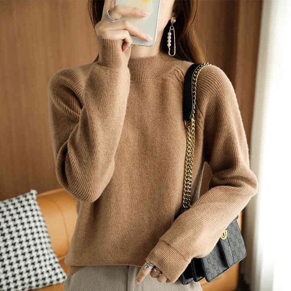 autumn and winter women's cashmere sweater fashion pullover casual knit half high neck women, White
autumn and winter women's cashmere sweater fashion pullover casual knit half high neck women, White