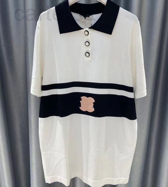 women's knits & tees designer straight 2022 small fragrance towel embroidery loose casual temperament knitted lapel short sleeve women, White
women's knits & tees designer straight 2022 small fragrance towel embroidery loose casual temperament knitted lapel short sleeve women, White