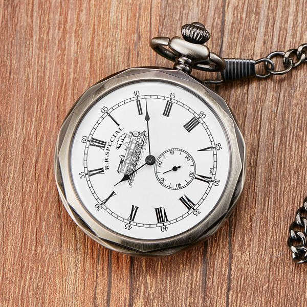 transparent glass uncovered train pattern literally carved manual mechanical pocket watch, Slivery;brown
transparent glass uncovered train pattern literally carved manual mechanical pocket watch, Slivery;brown