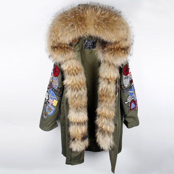 european and american raccoon fur fur collar placket embroidery armband midlength fur casual cotton jacket 201103, Black
european and american raccoon fur fur collar placket embroidery armband midlength fur casual cotton jacket 201103, Black