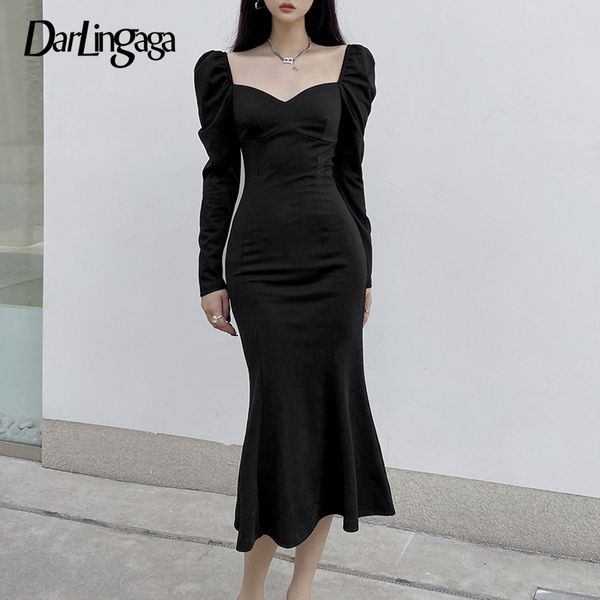 darlingaga fashion elegant square neck long sleeve black dress spring autumn korean slim solid ladies mini dress party clothing, Black;gray
darlingaga fashion elegant square neck long sleeve black dress spring autumn korean slim solid ladies mini dress party clothing, Black;gray