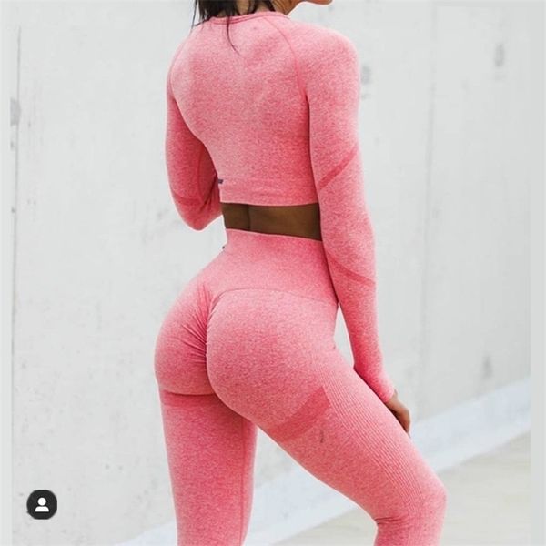 2pcs/set vital women sport suit yoga set gym workout clothes long sleeve fitness crop + high waist energy seamless leggings 220507, Gray
2pcs/set vital women sport suit yoga set gym workout clothes long sleeve fitness crop + high waist energy seamless leggings 220507, Gray