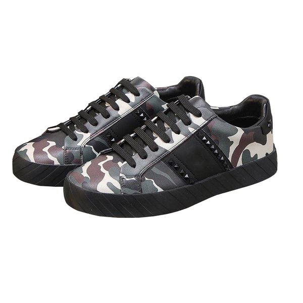italian 2022 new lace up men's shoes original hardware logo leather camouflage cattle leather shoes men's casual sports shoes, Black 
italian 2022 new lace up men's shoes original hardware logo leather camouflage cattle leather shoes men's casual sports shoes, Black
