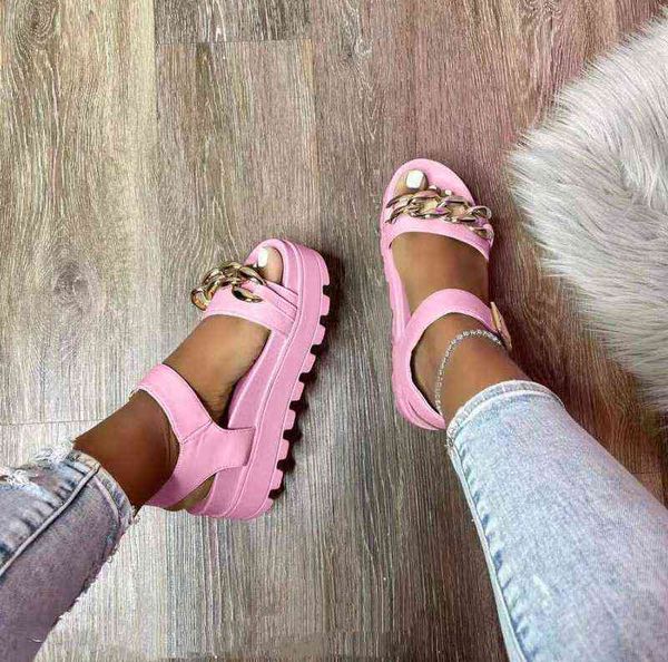 women's sandals 2022 summer new solid color buckle open toe platform shoes metal chain outdoor beach roman sandalias de mujer y220421, Black
women's sandals 2022 summer new solid color buckle open toe platform shoes metal chain outdoor beach roman sandalias de mujer y220421, Black
