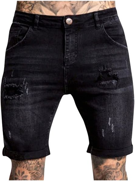 men's casual denim shorts with holes classic fit distressed fashion ripped short jeans with pockets d81s#, White;black
men's casual denim shorts with holes classic fit distressed fashion ripped short jeans with pockets d81s#, White;black
