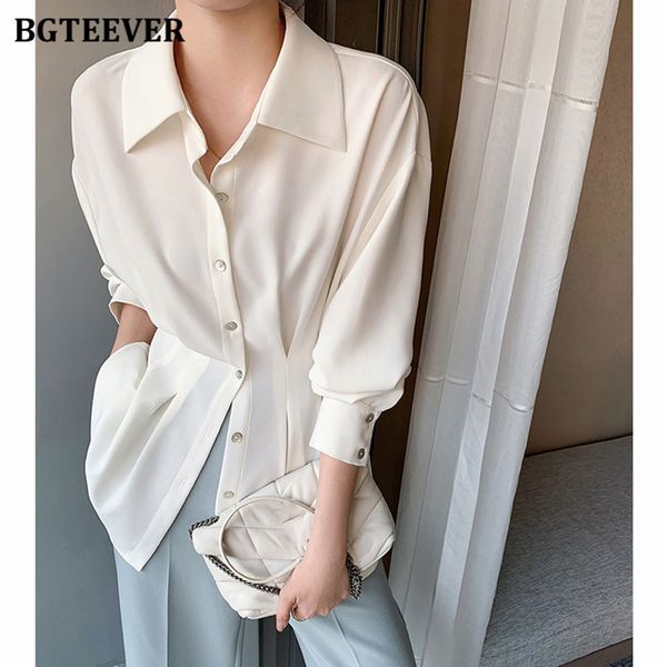 stylish chic turn-down collar women chiffon shirts elegant single-breasted slim waist female solid blouses 2021, White
stylish chic turn-down collar women chiffon shirts elegant single-breasted slim waist female solid blouses 2021, White